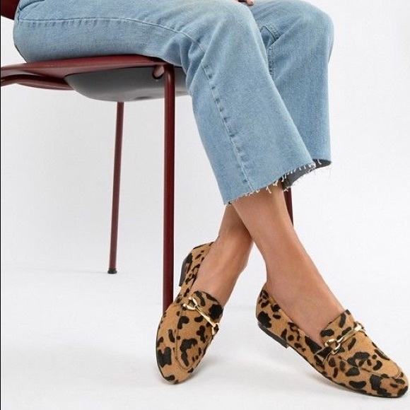 asos leopard loafers